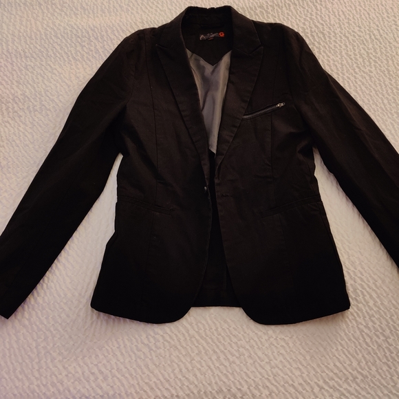 G BY GUESS TUXEDO BLAZER WITH LAPEL, BLACK, BEAUTIFUL! FORMAL OR CAUSAL. UNISEX - Picture 3 of 13
